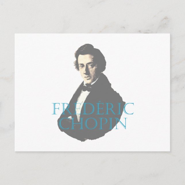 Postal Retrato de Frédéric Chopin (Anverso)