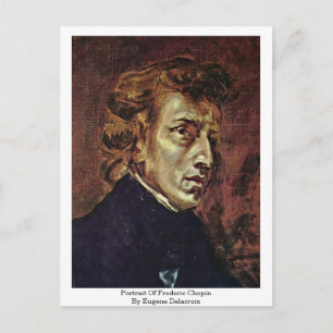 Postal Retrato De Frederic Chopin Por Eugene Delacroix