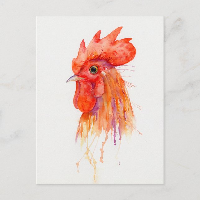 Postal Retrato de gallo acuático dorado (Anverso)