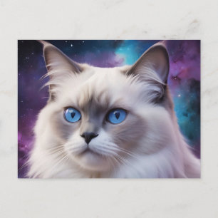 Postal Retrato de gato birmano celestial