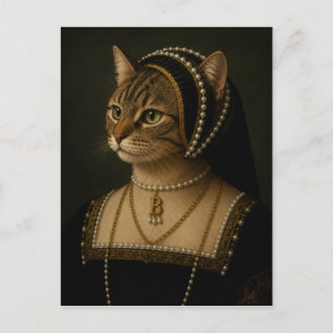 Postal Retrato de gato de Ana Bolena - Reina Tudor Renaci