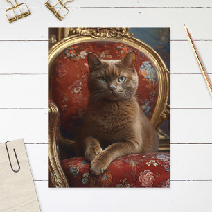 Postal Retrato de gato de La Habana vintage pintura regul