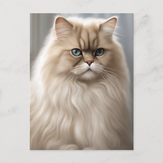 Postal Retrato de gato persa pastel (Anverso)