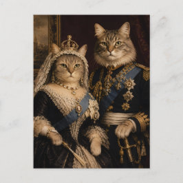 Postal Retrato de Gatos de la Reina Victoria y el Príncip