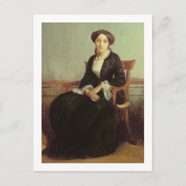 Postal Retrato de Genevieve Celine, 1850 (aceite sobre li (Anverso)