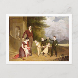 Postal Retrato de George Granville Leveson-Gower y su