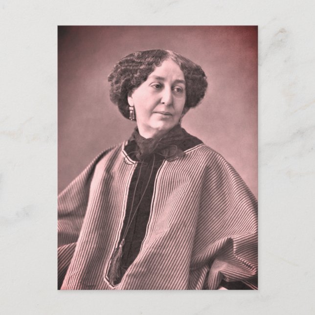 Postal Retrato de George Sand de Nadar (Anverso)