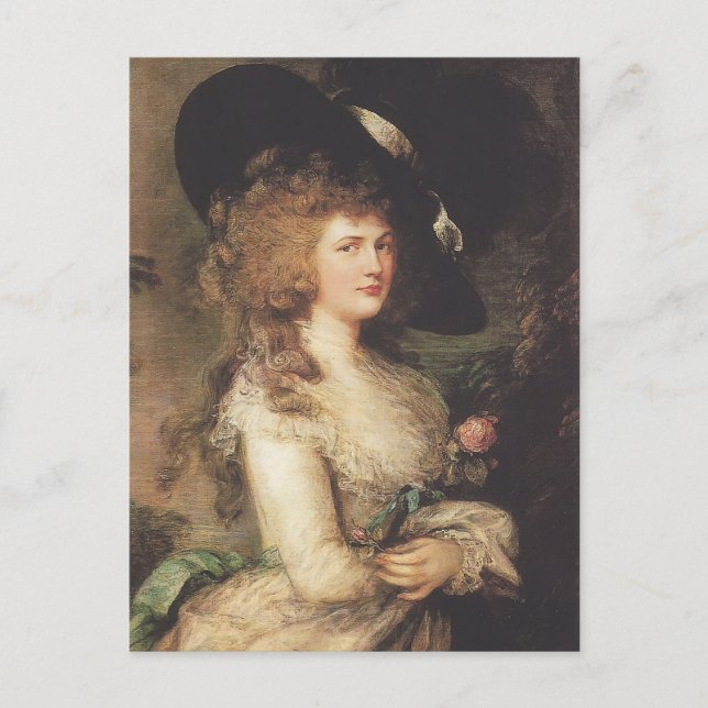 Postal Retrato de Georgiana por Thomas Gainsborough (Anverso)