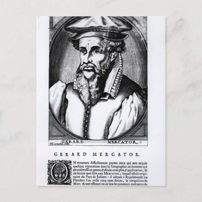 Postal Retrato de Gerard Mercator (Anverso)