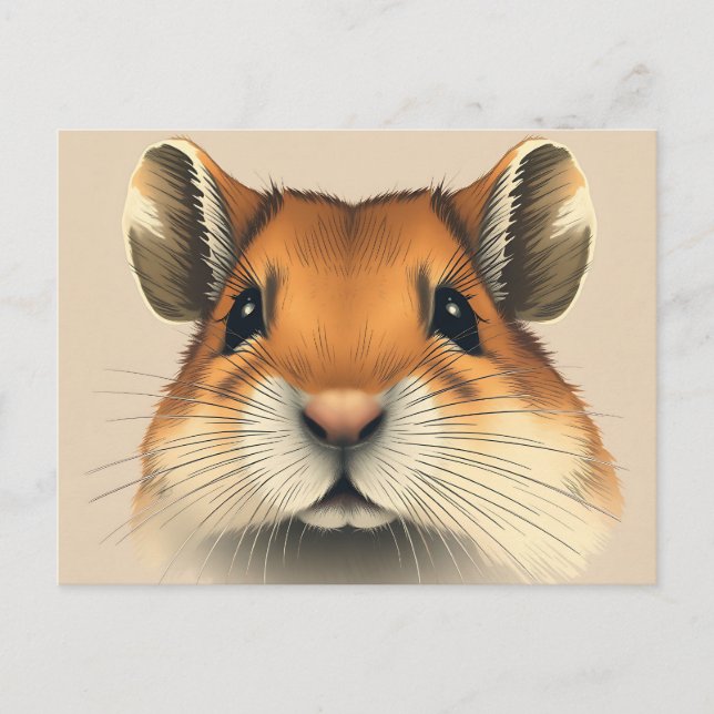 Postal Retrato de Gerbo Vintage Mascota Retro (Anverso)