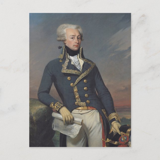 Postal Retrato de Gilbert Motier como teniente (Anverso)