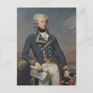 Postal Retrato de Gilbert Motier como teniente