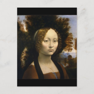 Postal Retrato de Ginevra de Benci de Leonardo da Vinci