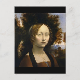 Postal Retrato de Ginevra de Benci de Leonardo da Vinci