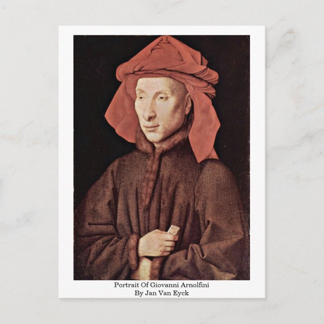 Postal Retrato De Giovanni Arnolfini Por Jan Van Eyck (Anverso)