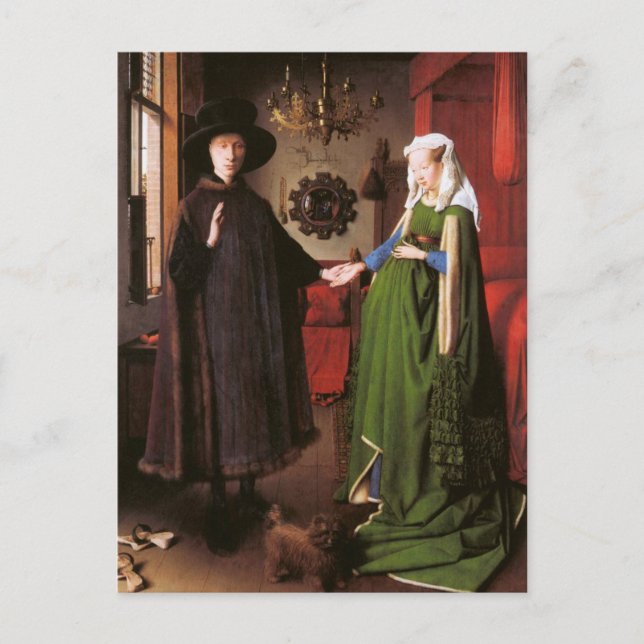 Postal Retrato de Giovanni Arnolfini y su esposa (Anverso)