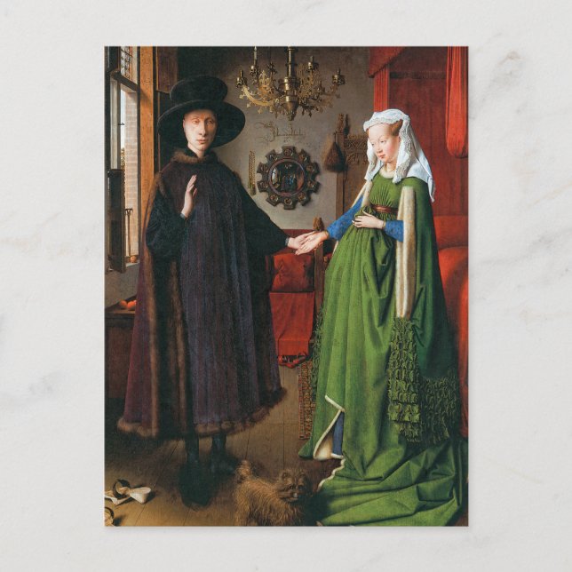 Postal Retrato de Giovanni Arnolfini y su esposa (Anverso)