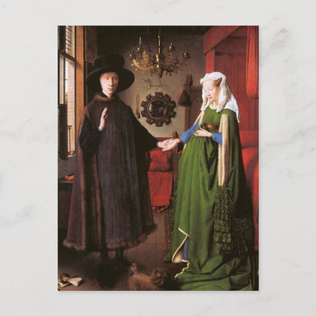 Postal Retrato de Giovanni Arnolfini y su esposa (Anverso)