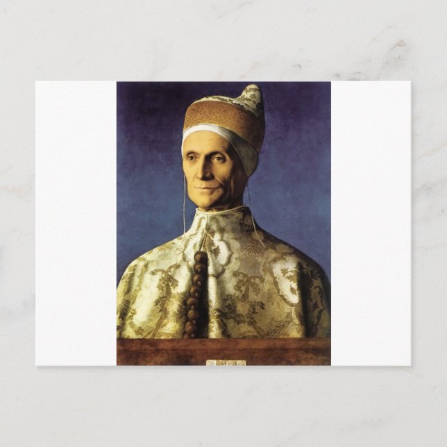 Postal Retrato de Giovanni Bellini de Doge Leonardo Lored (Anverso)