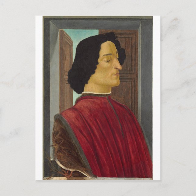 Postal Retrato de Giuliano de Médici por Botticelli (Anverso)