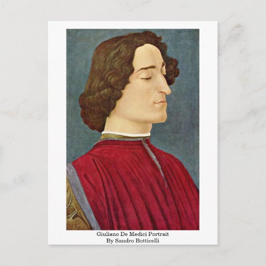 Postal Retrato De Giuliano De Medici Por Sandro Botticell Zazzle Es