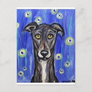 Postal Retrato de Greyhound Adorable