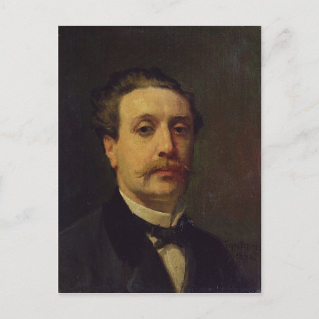 Postal Retrato de Guy de Maupassant 1876 (Anverso)