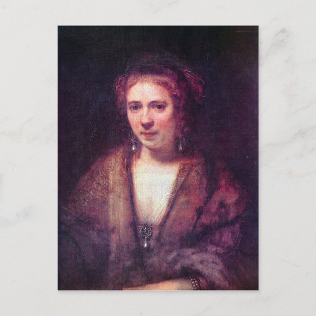 Postal Retrato de Hendrickje Stoffels por Rembrandt (Anverso)