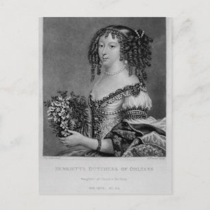 Postal Retrato de Henrietta Anne, duquesa de Orleans