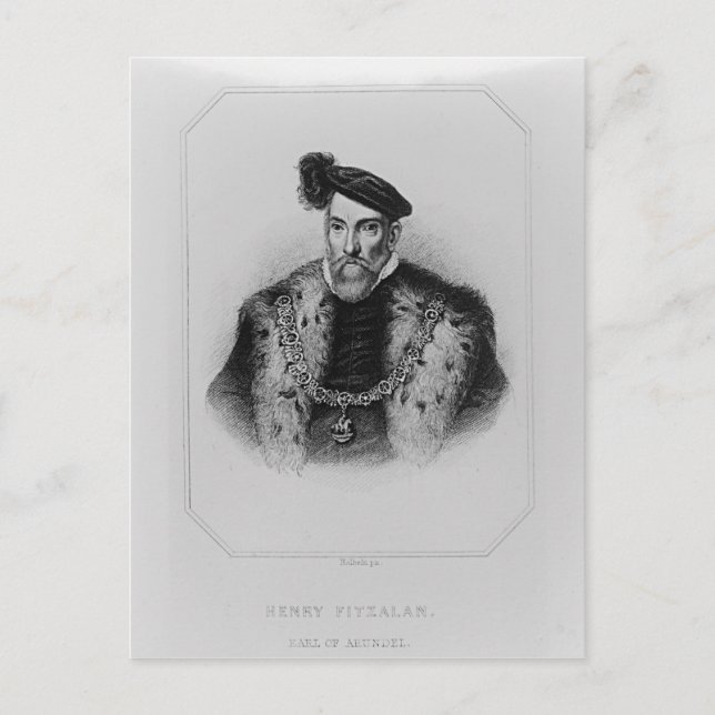 Postal Retrato de Henry Fitzalan, duodécimo Conde de (Anverso)