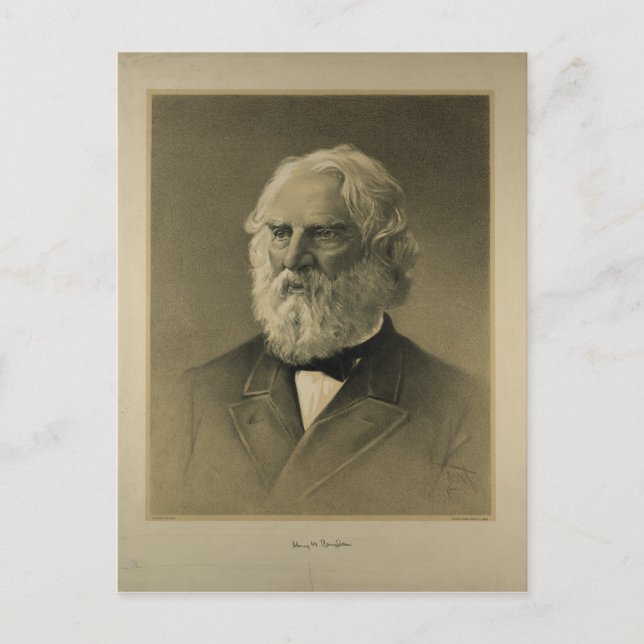 Postal Retrato de Henry Wadsworth Longfellow (1888) (Anverso)