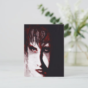 Postal Retrato de hombre de música gótica post punk arte