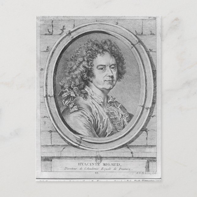 Postal Retrato de Hyacinthe Rigaud, 1752-65 (Anverso)