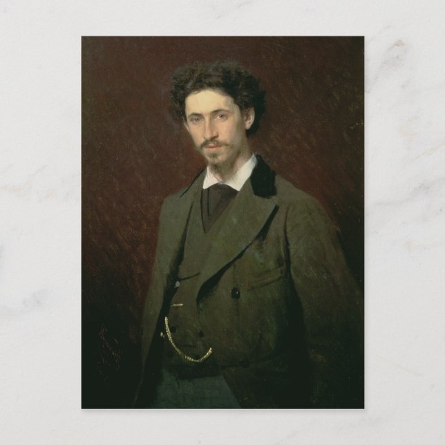 Postal Retrato de Ilya Efimovich Repin, 1876 (Anverso)