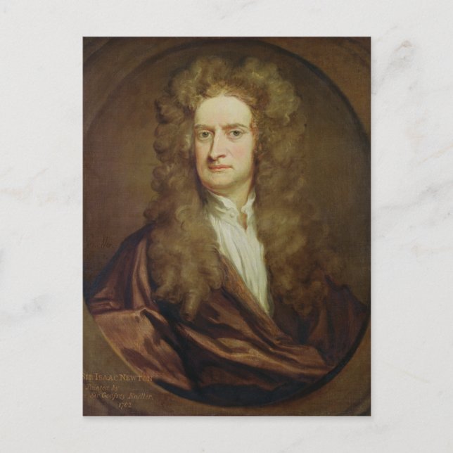 Postal Retrato de Isaac Newton 1702 (Anverso)