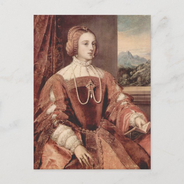 Postal Retrato de Isabel de Portugal (Anverso)