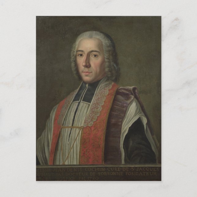 Postal Retrato de Jacques Denis Cochin (Anverso)