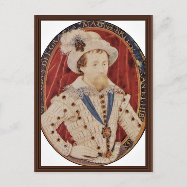 Postal Retrato De James I, Rey De Inglaterra Oval Por Hil (Anverso)
