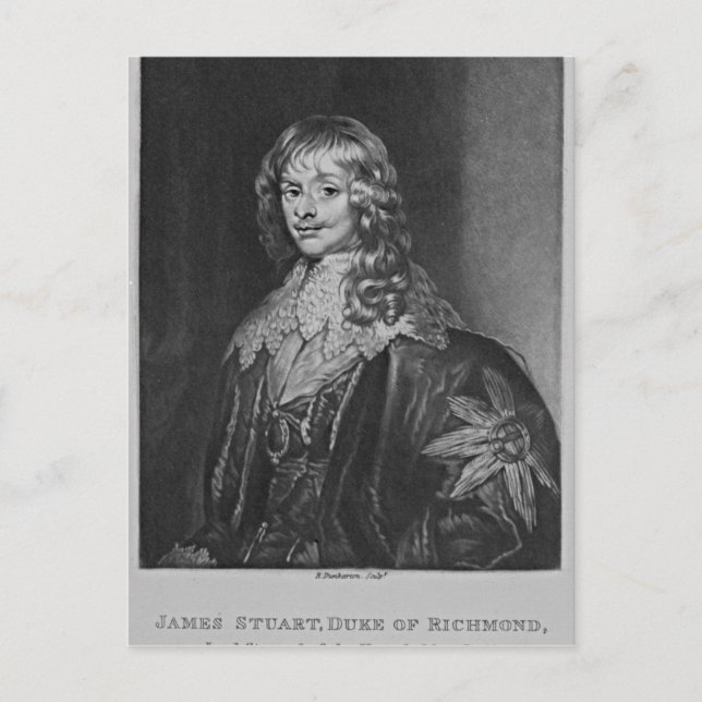 Postal Retrato de James, primer duque de Richmond, (Anverso)