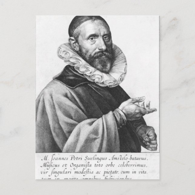 Postal Retrato de Jan Pieterszoon Sweelinck, 1624 (Anverso)
