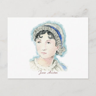 Postal Retrato de Jane Austen por Alice Flynn