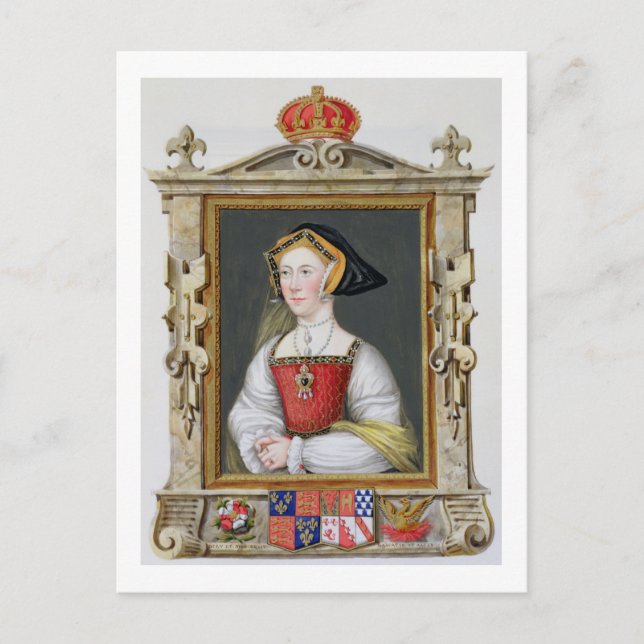Postal Retrato de Jane Seymour (c.1509-37) 3ª Reina de (Anverso)