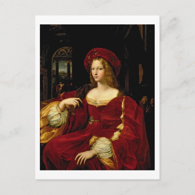 Postal Retrato de Jeanne de Aragón (c.1500-77) esposa de  (Anverso)