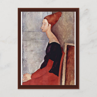 Postal Retrato De Jeanne Hébuterne Con Ropa Oscura
