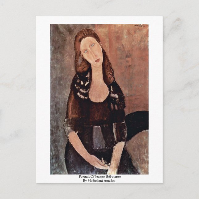 Postal Retrato De Jeanne Hébuterne Por Modigliani Amedeo (Anverso)