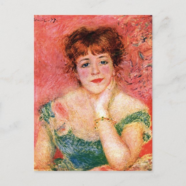 Postal Retrato de Jeanne Samary por Pierre Renoir (Anverso)