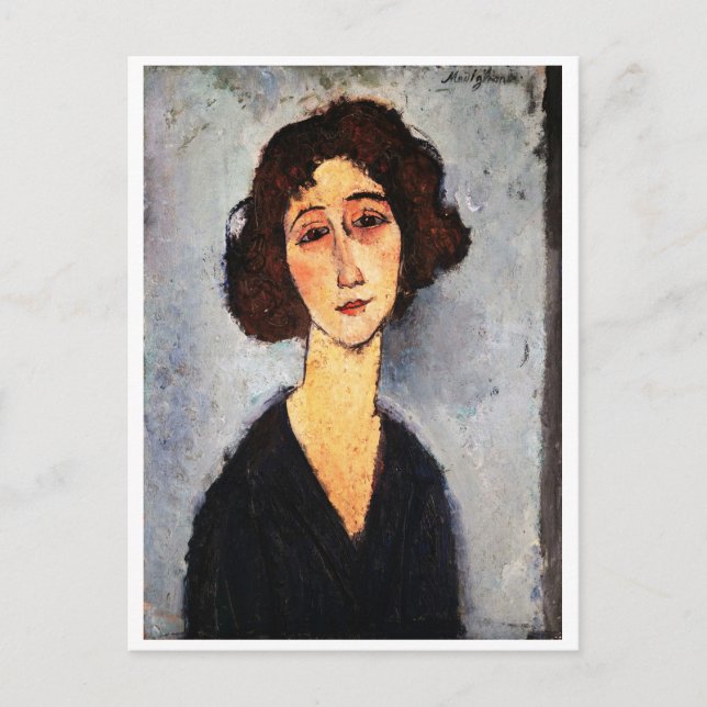 Postal Retrato de Jeune Femme, Modigliani (Anverso)
