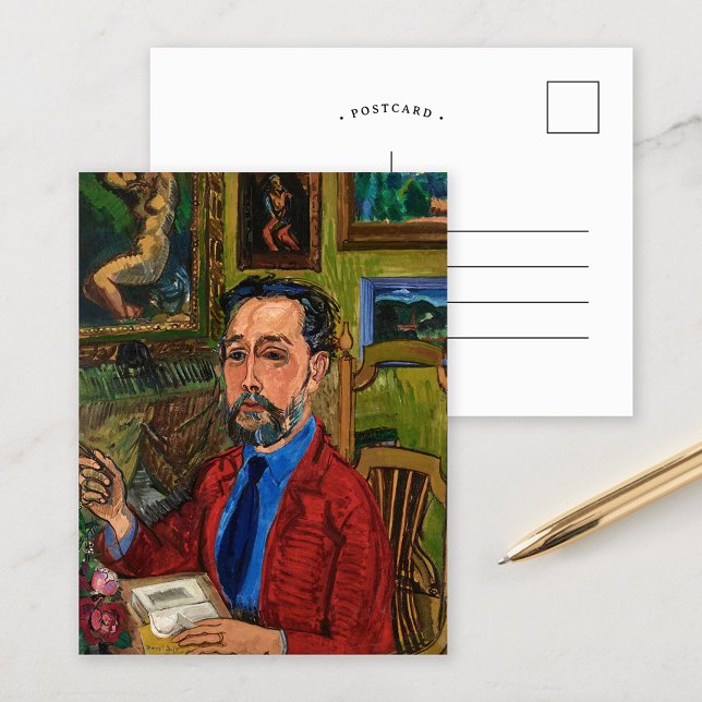 Postal Retrato de Joachim Gasquet | Raoul Dufy (Subido por el creador)