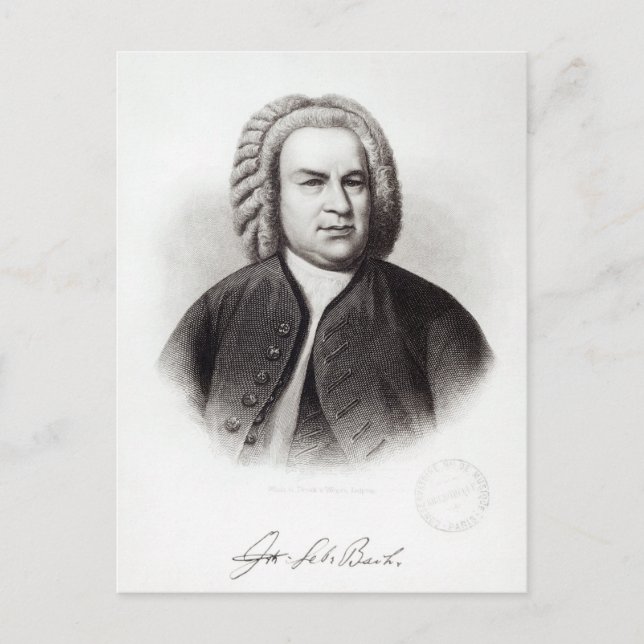 Postal Retrato de Johann Sebastian Bach (Anverso)
