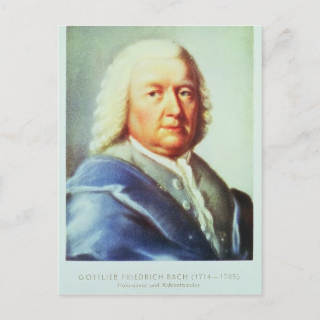 Postal Retrato de Johann Sebastian Bach (Anverso)